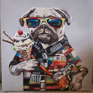Pug Painting Canvas Wall Art